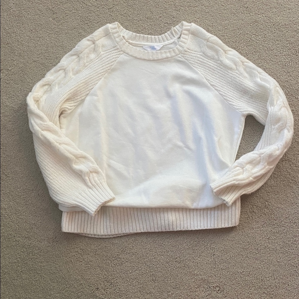 Time and True medium (8-18) long sleeve sweatshirt with sweater sleeves in cream